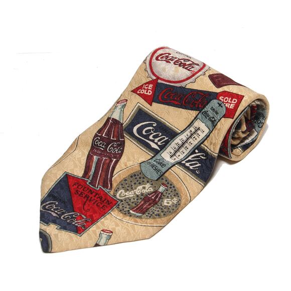 Vintage Coca-Cola Silk Tie 4" x 59" Made in USA - Picture 1 of 4